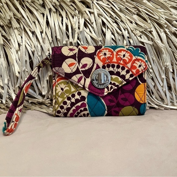 Vera Bradley Handbags - VERA BRADLEY Plum Crazy Your Turn Smartphone Wristlet Purple Turquoise Floral